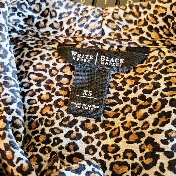 White House Black Market sheer leopard print top - Picture 7 of 7
